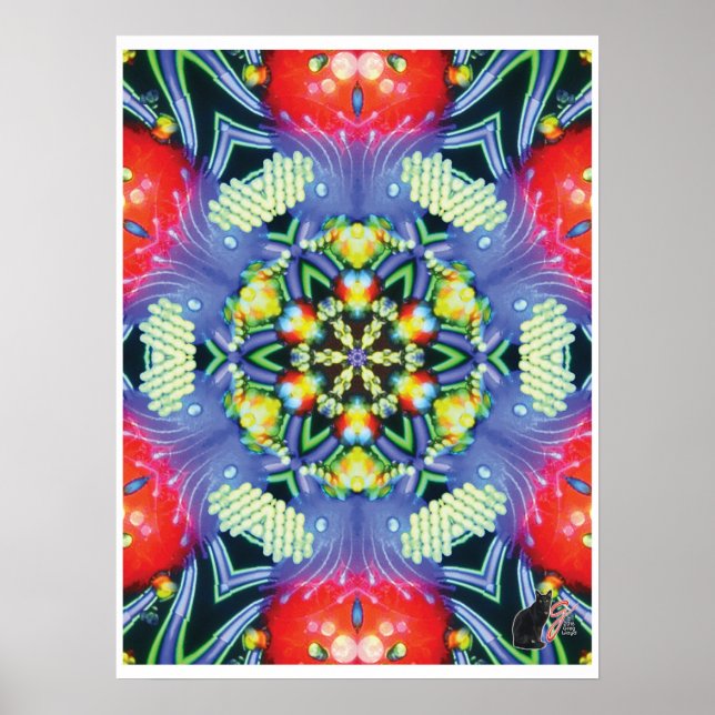 Póster de Caleidoscopio de Collage Cinético Mágico (Frente)