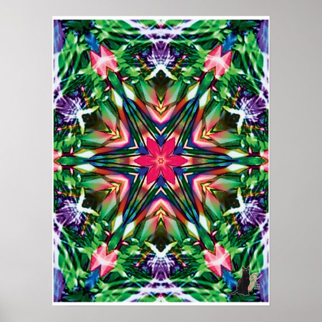 Póster de caleidoscopio de collage cinético zesty (Frente)