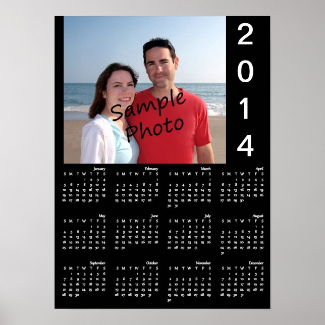 Póster de calendario 2014 Agrega tu foto (Frente)