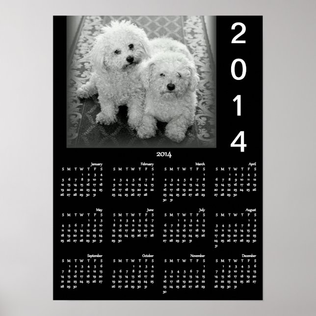 Póster de calendario 2014 Agrega tu foto (Frente)