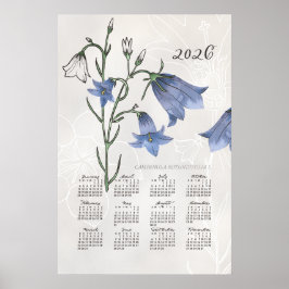Póster de calendario 2026 Botánico Bluebell