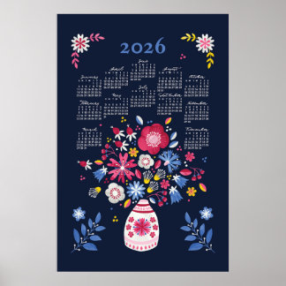 Póster de calendario 2026 Bouquet Folclórico