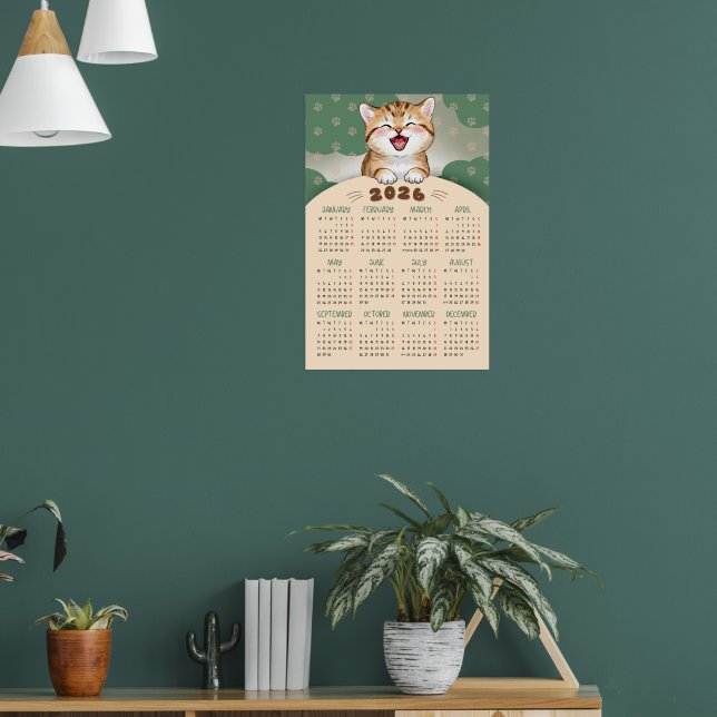 Póster de calendario 2026 de Gatito Adorable (Salón 1)