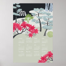Póster de calendario 2026 Jardín Japonés