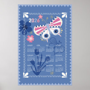 Póster de calendario 2026 Mariposa