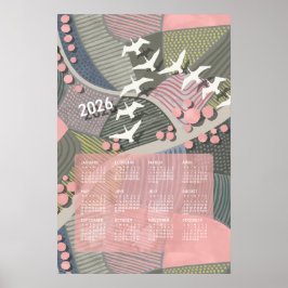 Póster de calendario de 2026 Gansos Paisaje