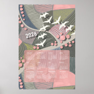 Póster de calendario de 2026 Gansos Paisaje