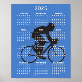 Póster de calendario de diseño de ciclismo 2025