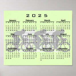 Póster de calendario de diseño de ciclismo 2025