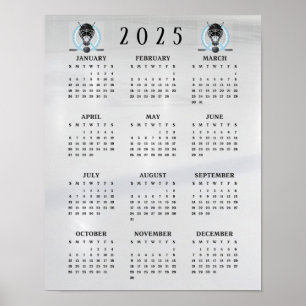 Póster de calendario de diseño de hockey sobre hie