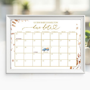 Póster de calendario de fecha de parto para baby s
