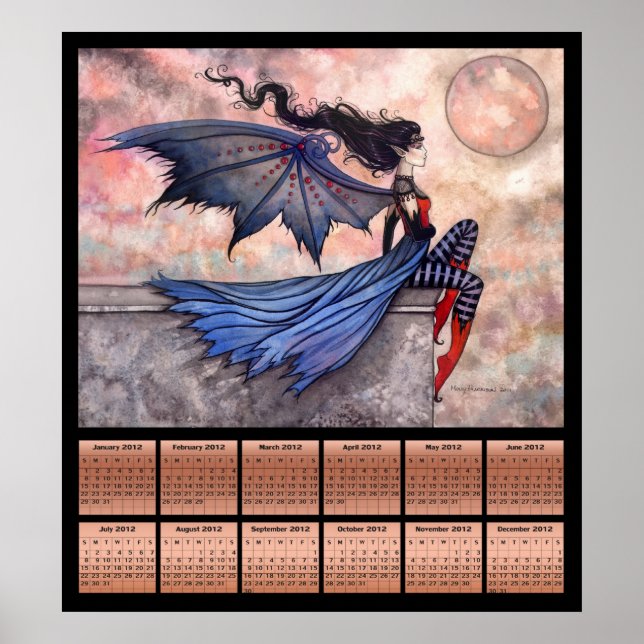 Póster de calendario de Hada Gótica Vampiro 2012 (Frente)