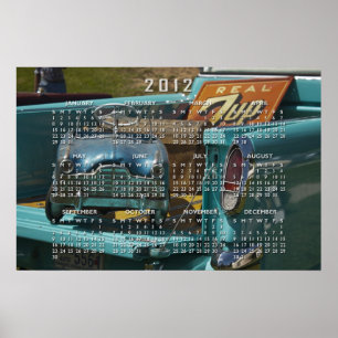 Póster de calendario de juguetes antiguos