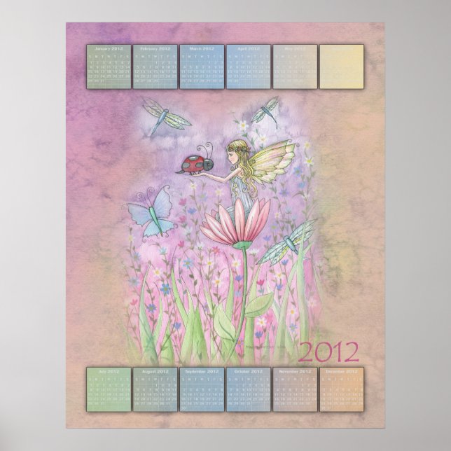 Póster de calendario del año 2012 de hadas (Frente)