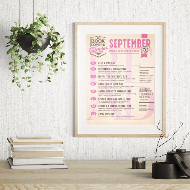Póster de calendario literario de septiembre (Subido por el creador)
