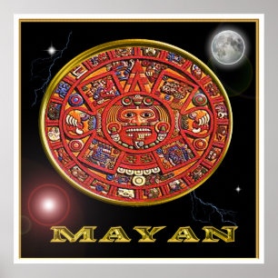 póster de calendario maya