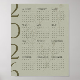 Póster de calendario minimalista 2026