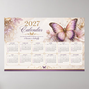 Póster de calendario mural de mariposas 2027