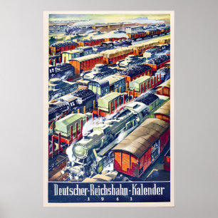 Póster de calendario vintage de Deutsche Reichsbah