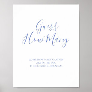 Póster de Caligrafía Azul Adivina Cuántos Besos