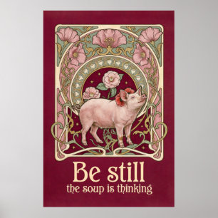 Póster de Camelia Arco de Cerdo Art Nouveau
