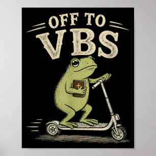 Póster De camino a vbs divertido sapo cristiano religioso