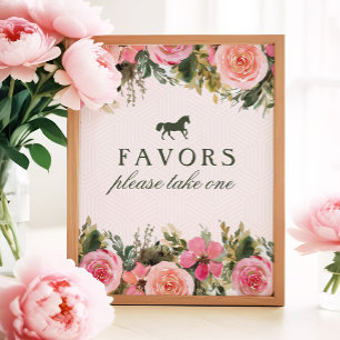 Póster De camino al Rótulo Altar Derby Bridal Shower Favo