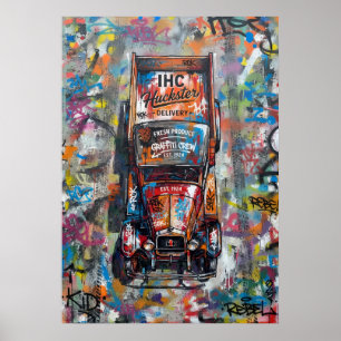 Póster de Camión de Comida Urbana Graffiti Arte Ca