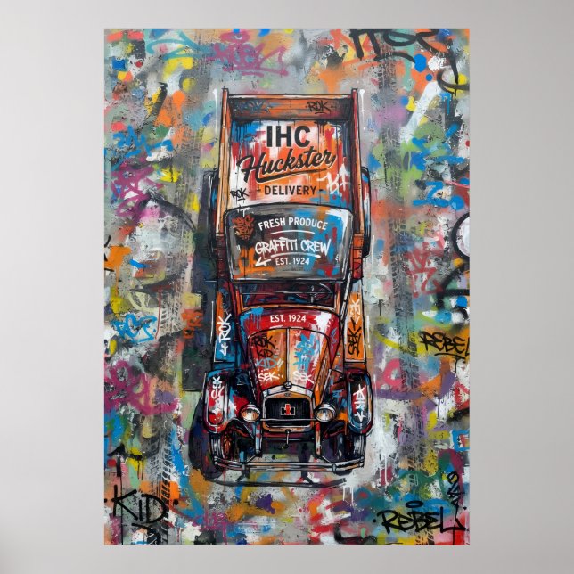 Póster de Camión de Comida Urbana Graffiti Arte Ca (Frente)