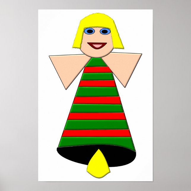 Póster de campana de ángel de Navidad (Frente)