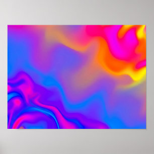 Póster de campo de color fluido neón psicodélico