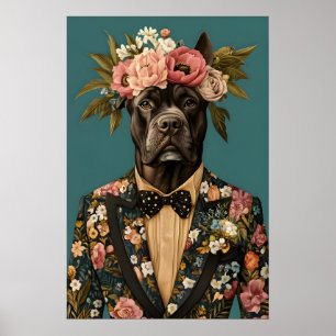 Póster de Cane Corso con traje, Retrato de Cane Co