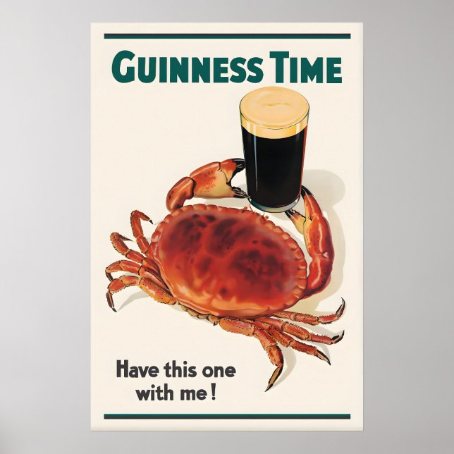 Póster de cangrejo Guinness Time John Gilroy irlan (Frente)