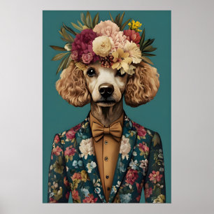 Póster de Caniche con Traje, Retrato de Caniche, Ó