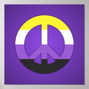 Póster de canto de paz del Orgullo No Binario