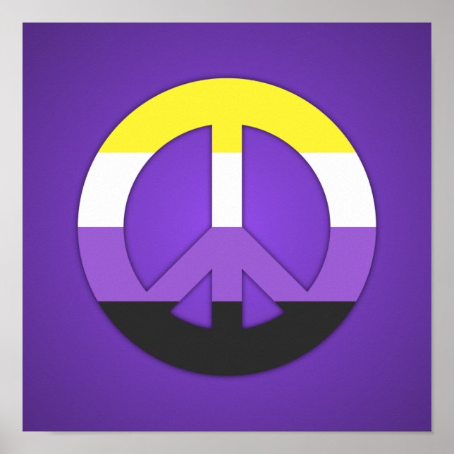 Póster de canto de paz del Orgullo No Binario (Frente)