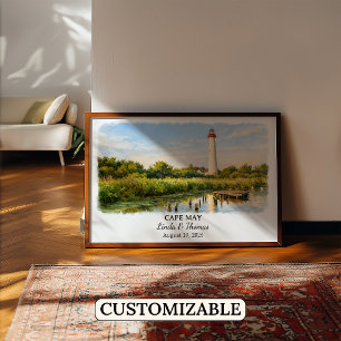 Póster de Cape May Nueva Jersey, Acuarela, Persona
