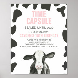 Póster de cápsula del tiempo del primer cumpleaños