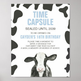 Póster de cápsula del tiempo del primer cumpleaños