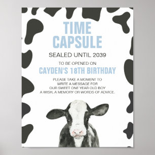 Póster de cápsula del tiempo del primer cumpleaños