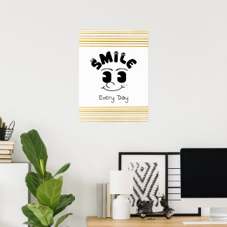 Póster de cara de arte personalizado "Sonríe todos