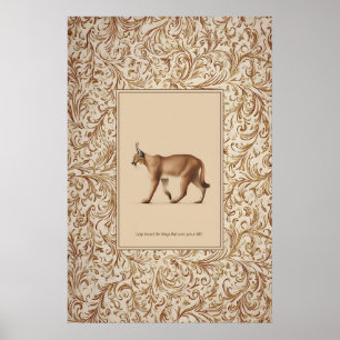 Póster de caracal caminando Impresión neutral de v