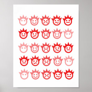 Póster de caras de emoción