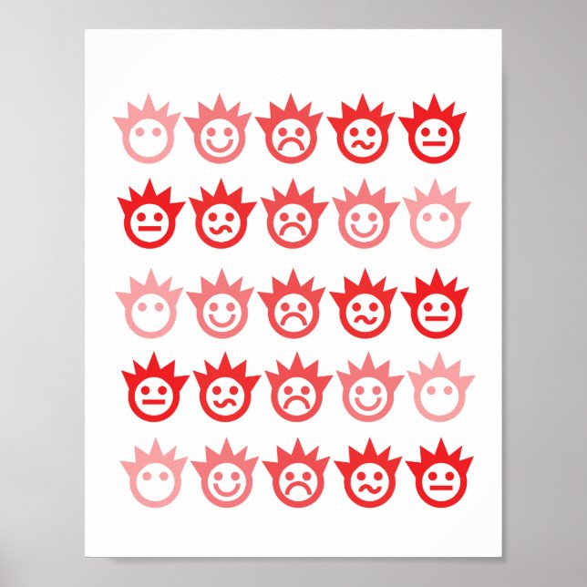 Póster de caras de emoción (Frente)