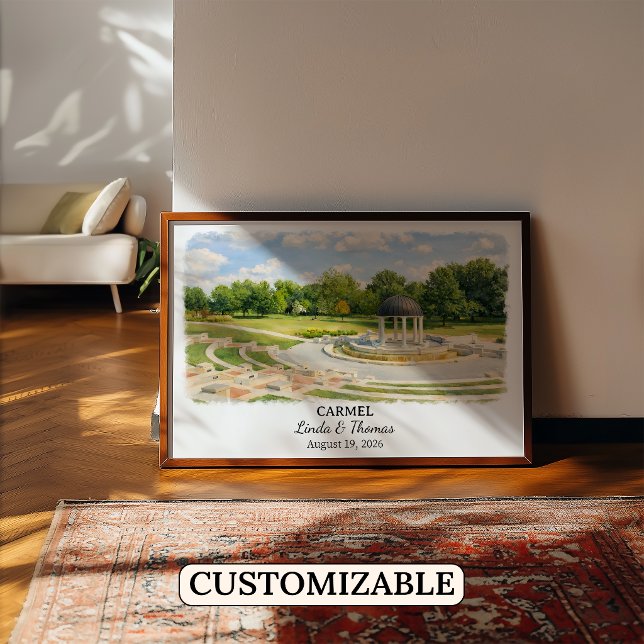 Póster de Carmel Indiana, Acuarela, Personalizado (Subido por el creador)