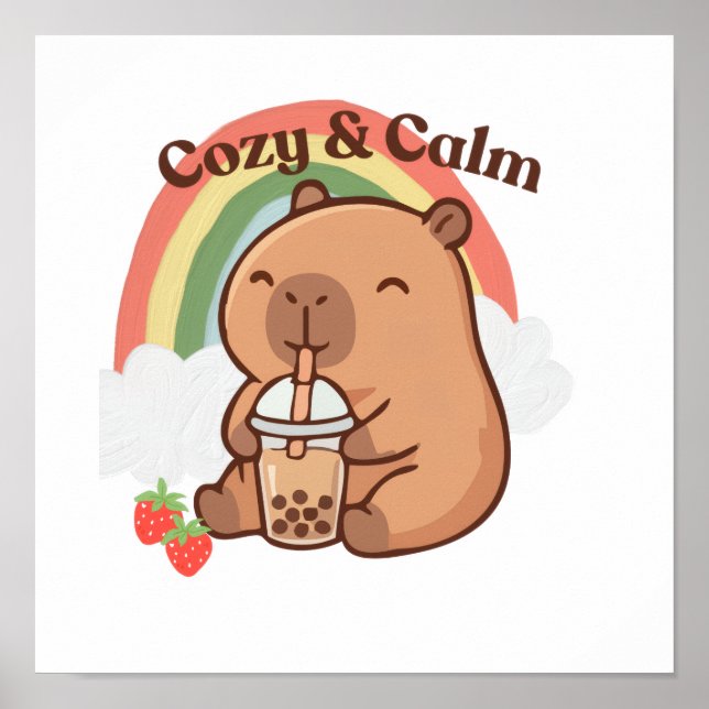 Póster de carpincho adorable para sala de estar (Frente)