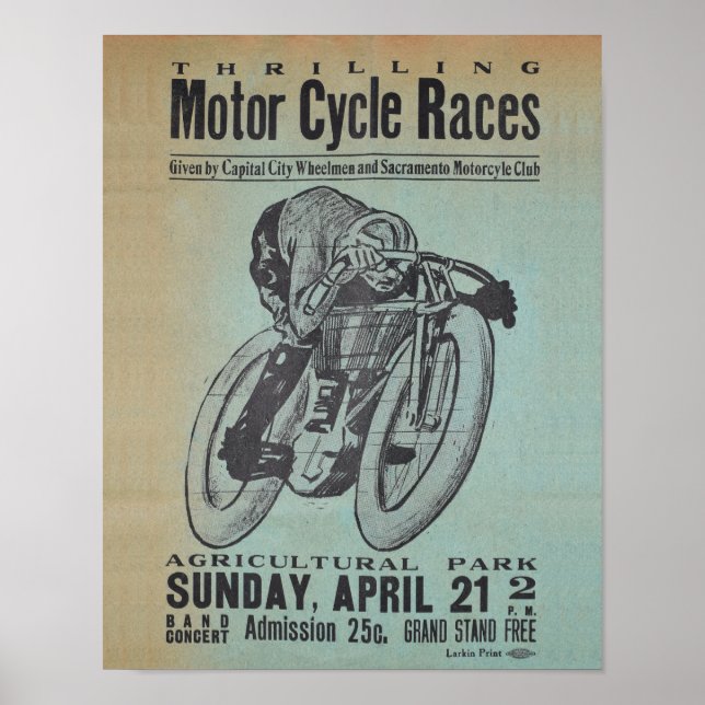 Póster de Carreras de Motocicletas (Frente)