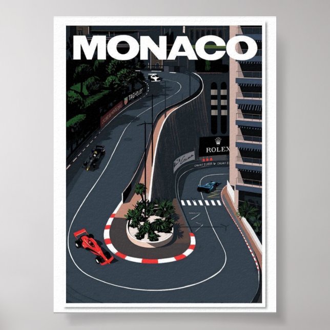 Póster de carreras del Gran Premio de Mónaco – Mot (Frente)