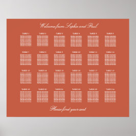 Póster de Carta de Asientos de Boda de Mesa de Ter