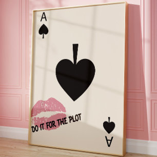 Póster de Cartas Minimalistas Estéticas As de Pica